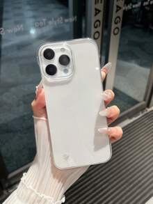 Clear Phone Case1pc Ultra-Thin Matte Semitransparent Hard Shell Case Compatible With IPhone 16 Pro/IPhone 13/IPhone 14/15 Pro MAX, Simple Protective Cover, Suitable For Men Waterproof Shockproof Anti-Fall Scratch Resistant - Clear - View 4