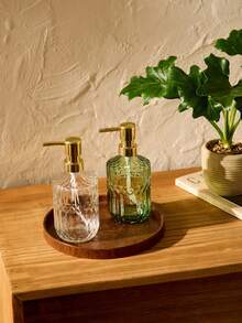 Cirelle 1pc Elegant Glass Soap Dispenser - Refillable, Lotion & Shampoo Bottle, Suitable For Bathroom And Kitchen, Christmas/Halloween Gift Decor Home Bathroom Decor, Rama Comfort Home, Eid Al-Adha Cozy Home, High-End Hotel Supplies, Housewarming Gift Summer - Multicolor - View 1