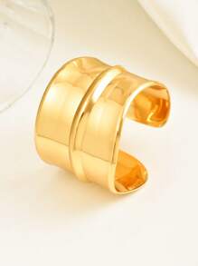1 pieza Brazalete exagerado de mujer de alta gama vintage brillante en color dorado, apto para uso diario