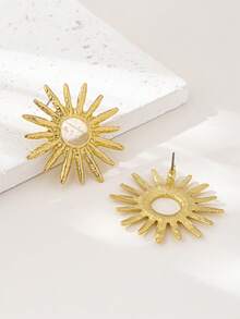 一对时尚优雅个性化向日葵耳环