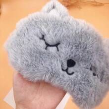 Breathable Soft Eye Mask, 2-Tone Couples Style Cat Design Sleep Mask
