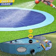 Extra Large Dog Pool Splash Pad - Heavy Duty PVC Pet Swimming Pool For Outdoor Play, Non-Slip Cooling Bath Tub For Big Dogs & Puppies, Summer Water Sprinkler Fun For Backyard, Garden & Kids