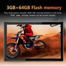 Qetupa Tablette Android 14 de 10,1" M19, 3 Go de RAM + 64 Go de ROM, processeur quadricœur MTK 6755 cadencé à 1,3 GHz, écran tactile HD (1280x800) IPS, Bluetooth 5.2 et WiFi 802.11ac, GPS, caméra avant 2 MP et caméra arrière 5 MP, batterie grande capacité de 6 000 mAh, sans prise en charge de carte SIM