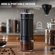 RAF Mini Manual Coffee Grinder With 40 Adjustable Settings, Portable Hand Coffee Bean Mill With 30g Capacity, Conical Burr Coffee Grinder With Crank For Travel, Camping, Office, Espresso, Pour Over, Etc