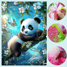 1pc DIY Diamond Painting, Panda Animal Rhinestone Embroidery, Home Decor, Full Drill, 11.8*15.7in/ 30*40cm