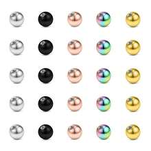 10pcs Multicolor Colors Replacement Balls Surgical Steel Bead Labret Lip Studs Eyebrow Tongue Ear Tragus Belly Body Piercing Jewelry 14g/16g 3mm-5mm