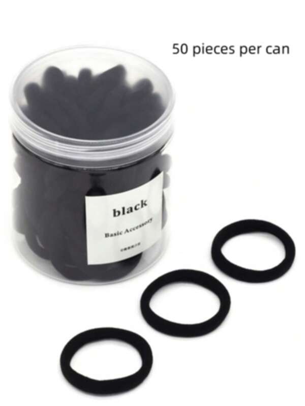 Can Women's Basic High Elasticity Hair Ties For Ponytail, Hairstyle (Assorted Colors) Casual Back To School