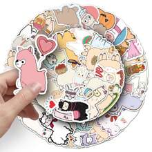 50pcs Alpaca Graffiti Stickers, Cartoon Animal Cute Pet Stickers For Skateboard, Water Bottle, Luggage Room Decor Wall Decor Wall Sticker Personalised Stickers