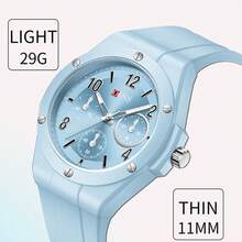 Student Watches Luminous Waterproof Quartz Watch Personalized Simple Slim Wristwatch Cubic Scale Study Holiday Gift - White - View 4