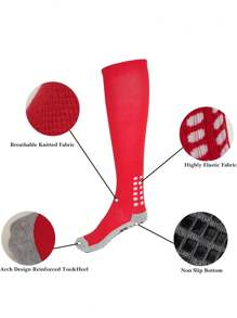 1 Pair Children Soccer Socks, Boys Professional Sports Socks With Anti-Slip Dots, Thick Terry, Knee-High, Suitable For Boys & Girls Ages 7-12