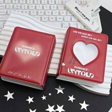 1 pezzo Mini album fotografico decorativo con forma a cuore cavo, in grado di contenere 32 foto, adatto per il ritorno a scuola, forniture scolastiche