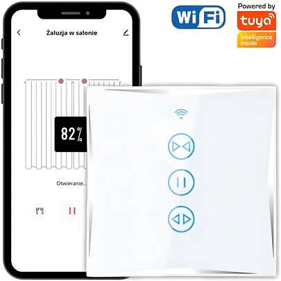 enterbon WiFi 卷帘开关，兼容 Alexa/Home 的智能百叶窗开关，WiFi 窗帘开关，通过远程 APP 控制，可调节开启，定时器