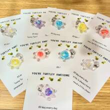 10pcs You're Turtley Awesome, Pocket Turtle Hug, Cheer Up Card With Luminous Glitter Turtle Pendants, Inspirational Gift For Family, Friends And Coworkers, Small Business Supplies, Thank You Cards, Birthday Gift, Cards, Unusual Items, Mother's Day, Wedding Gifts, Graduation, New Term