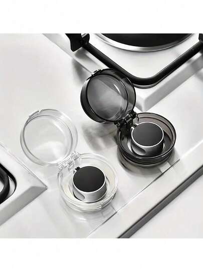 4 件套燃气灶开关保护罩、天然气点火按钮保护罩、燃气灶旋钮、炉灶、炉灶工具防油罩、易安装厨房配件，用于燃气烤箱和炉灶保护