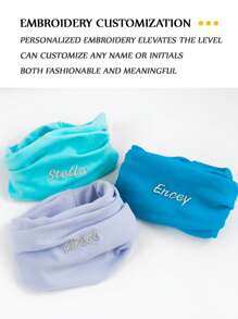 [Customized Product] 1pc Children Snood, Elastic Turtleneck Scarf, Colorful Soft Windproof Warm Scarf For Outdoor Activities, Customized Embroidered Name, & New Year Holiday Gift