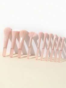 10pcs Pink Mini Makeup Brushes Set, Including Powder, Foundation, Blush, Eyeshadow, Concealer Brushes, Soft & Blendable, Great For Travel