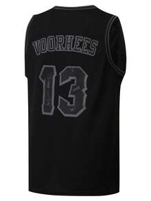 Boyfriend Style Men's Basketball Jersey, No.13, Black, Embroidered Sports Tank Top - Black - View 2