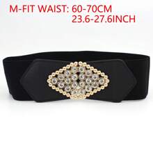 1 pezzo Cintura regolabile per vita grande per donna, fascia in vita elastica con decorazione di strass, elegante e versatile per estate, scuola, autunno, Ognissanti