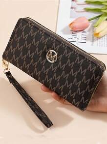 1pc Women's Retro Zipper Long Wallet & Phone Bag With Floral Design, Multi-Functional Fashion Large Capacity Handbag For Women Wallet Purse Wallet Wristlet Wallet Mini Wallet