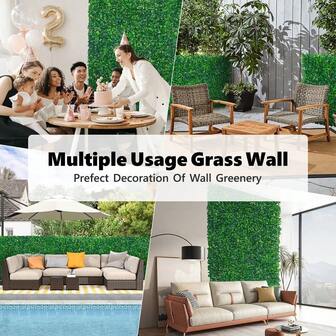 Paneles de boj artificial, paneles de pared de seto de boj, fondo de pared de césped artificial, pantalla de seto de privacidad protegida contra rayos UV para jardín, valla y patio tanto en interiores como exteriores