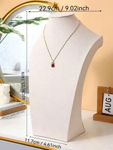 1pc Beige Velvet Necklace Display Stand, Bust Model Jewelry Display Rack For Chokers, Necklaces, Jewelry Live Streaming - Beige - View 3