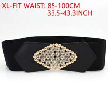 1 pezzo Cintura regolabile per vita grande per donna, fascia in vita elastica con decorazione di strass, elegante e versatile per estate, scuola, autunno, Ognissanti