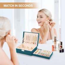 Caja organizadora de joyas, caja de joyas para chicas y mujeres, organizador de aretes con cerradura, de doble capa, estuche para joyas con bandeja extraíble para collares, aretes y anillos