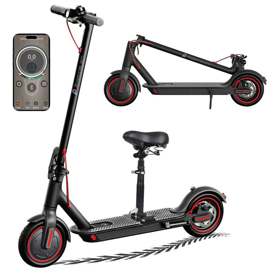 Scooter Patinete Con Asiento Eléctrico 36v 7.8ah Y Negro 35km/h Plegable Autonomía 30km - Rojo - Ver 1