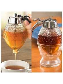 Chai xi-rô bơm sáng tạo, lọ đựng có đế, hộp đựng mật ong, chai đựng nước sốt, bình nhựa kín có phễu - Nhiều màu - Xem 11