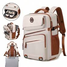 Travel Backpack, Men's And Women's Laptop Backpack, University Backpack, Airline Approved Business Work Bag With Shoe Compartment, Suitable For 15.6-Inch Laptops - White - View 2