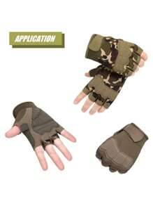 Fingerless Tactical Gloves, Knuckle Protection, Breathable And Lightweight Outdoor Military Gloves, Suitable For Shooting, Hunting, Motorcycle Riding, Mountaineering, Men And Women Sports, Cycling, Fitness, Outdoor Activities, Fishing Half-Finger Gloves, Non-Slip, Wear-Resistant And Comfortable For Multiple Scenes