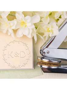 1 PC Personalized Embosser Stamp,Initials Embosser Stamp,Custom Embosser Stamp,Emboss Stamp,Address Stamp, Wedding Stamp,Paper Embossing Stamp-Silver - Silver - View 9