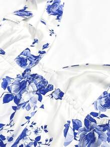 Women's Summer Vacation Elegant Floral Tie-Front Backless A-Line Dress