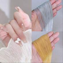 45cm Metal Nail Chains, Available In Gold, Silver, Rose Gold, Black Color, DIY Nail Art Decoration Accessories, Handmade Supplies