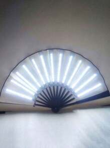 1pc Carnival Folding Fan LED Light Big Hand Fan Colorful Light Hand-Held Folding Fan (Including Batteries) Party Gifts, Shows, Weddings, Birthdays, Home Decor, Nightclubs, Light Up Party Supplies, Fluorescent Props Fans, Japanese Clark Fans, Music Festivals, Game Props, Halloween Parties, Fall Decorations,Cosplay, Glow In The Dark, Christmas Gifts