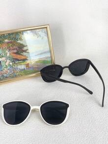 2 件装女士猫眼时尚眼镜，百搭休闲 - 彩色 - 查看 7