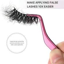 2-In-1 Multi-Purpose Eyelash Comb & Tweezers, Colorful Eyelash Curler, Creative DIY Eyebrow Brush, Stainless Steel Eyelash Extension Tweezers With Comb, Fashion New Design - Pink - View 10