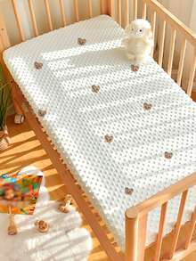 1 件柔软绒球婴儿床床单，透气吸湿排汗尿布垫套，适用于婴儿摇篮、摇篮、迷你婴儿床 100*60cm、120*60cm、132*72cm - 白色 - 查看 12