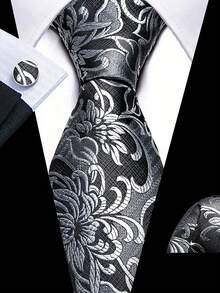 男士领带套装经典时尚领带套装带袖扣适合商务聚会