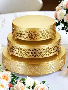 1 Bộ đế đựng bánh vàng thanh lịch - Đế trưng bày khay tròn cho tiệc sinh nhật, tiệc tùng, đám cưới & tiệc trà chiều | - Nhiều màu - Xem 9