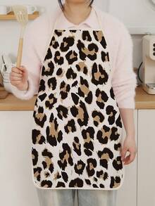 1 件豹纹创意图案围裙，男女皆宜，烹饪和烘焙围裙，厨房用品毕业季礼物 - 彩色 - 查看 5