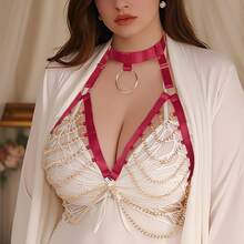 Women Sexy Lingerie Harness Breast Hollow Punk Adjustable Tops Body Cage Elastic Belts Strappy Cupless Bra Gothic Rave Festival Bralette Accessory Dance Party - Multicolor - View 4