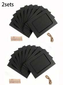 21 件/套纸质相框、纸板相框 DIY 夹子照片架悬挂照片展示横幅、纸质照片横幅、悬挂照片墙适用于婚礼、周年纪念、生日、节日派对、家居装饰、桌面 DIY 装饰、家居、教室、办公室、婚礼和墙壁装饰（带夹子和麻线）