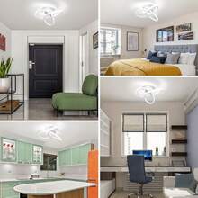 OYAJIA Modern LED Ceiling Lights, 24W Creative Flower Shape Balcony Aisle Home Corridor Porch Ceiling Lights Cloakroom Lamp, Cool White 6000K Ceiling Chandelier,White - 白色 - 查看 4