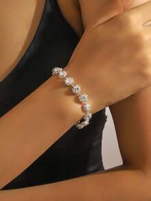 3pcs Women'S Jewelry Set With Rhinestones Double Layer Copper Full Set Rhinestone Necklace Set Bridal Jewelry Set Wedding Party Banquet Jewelry - Multicolor - View 3