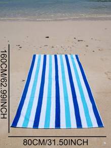 1 buc. Prosop de plajă Cabo cu uscare rapidă - Prosop de piscină supradimensionat 100% poliester, ușor și ultra absorbant, cearșaf de baie cu dungi în stil resort pentru înot și călătorii, decor de baie pentru vacanță de vară, articole esențiale pentru plajă