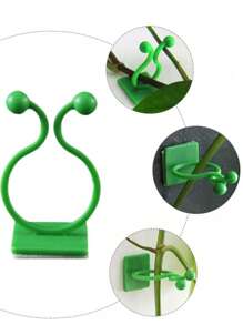 10/20pcs Plant Climbing Wall Fixation Clips, Self-Adhesive Plant Clips, Invisible Wall Vine Plant Support Clips For Indoor/Outdoor Plants - Asymmetrical Plastic Structure
