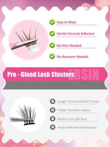 80 片棕色自粘睫毛簇蓬松 10-14 毫米混合长度套装，无需胶水蓬松单根睫毛自粘 DIY 睫毛延长预粘簇睫毛自然纤细睫毛延长 C 卷睫毛簇无需胶水无需卸妆假睫毛睫毛簇、睫毛簇、单根睫毛、睫毛、假睫毛