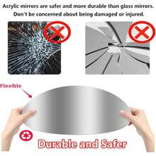 8pcs Acrylic Round Mirror Non-Glass Self-Adhesive Stickers For Bedroom Wall Decor Small Round Mirror Tray For Wedding Candle Centerpiece Decoration ,5.91x5.91inch,Perfect For Weddings, Christmas, Halloween, Easter, And More, Garden Decoration