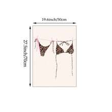 1pc Bikini Hanging Wall Art Picture Girl Laundry Canvas Prints Paintings Leopard Bikini Posters Girly Summer Decor For Bedroom, Living Room, Or Apartment,Dorm,Wall Decor Gift For Her Unframed Or Framed